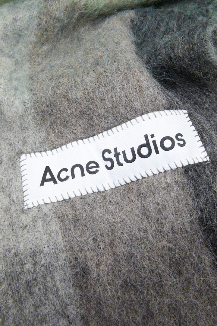 ACNE STUDIOS Mohair Checked Scarf Green/Grey/Black - Dale