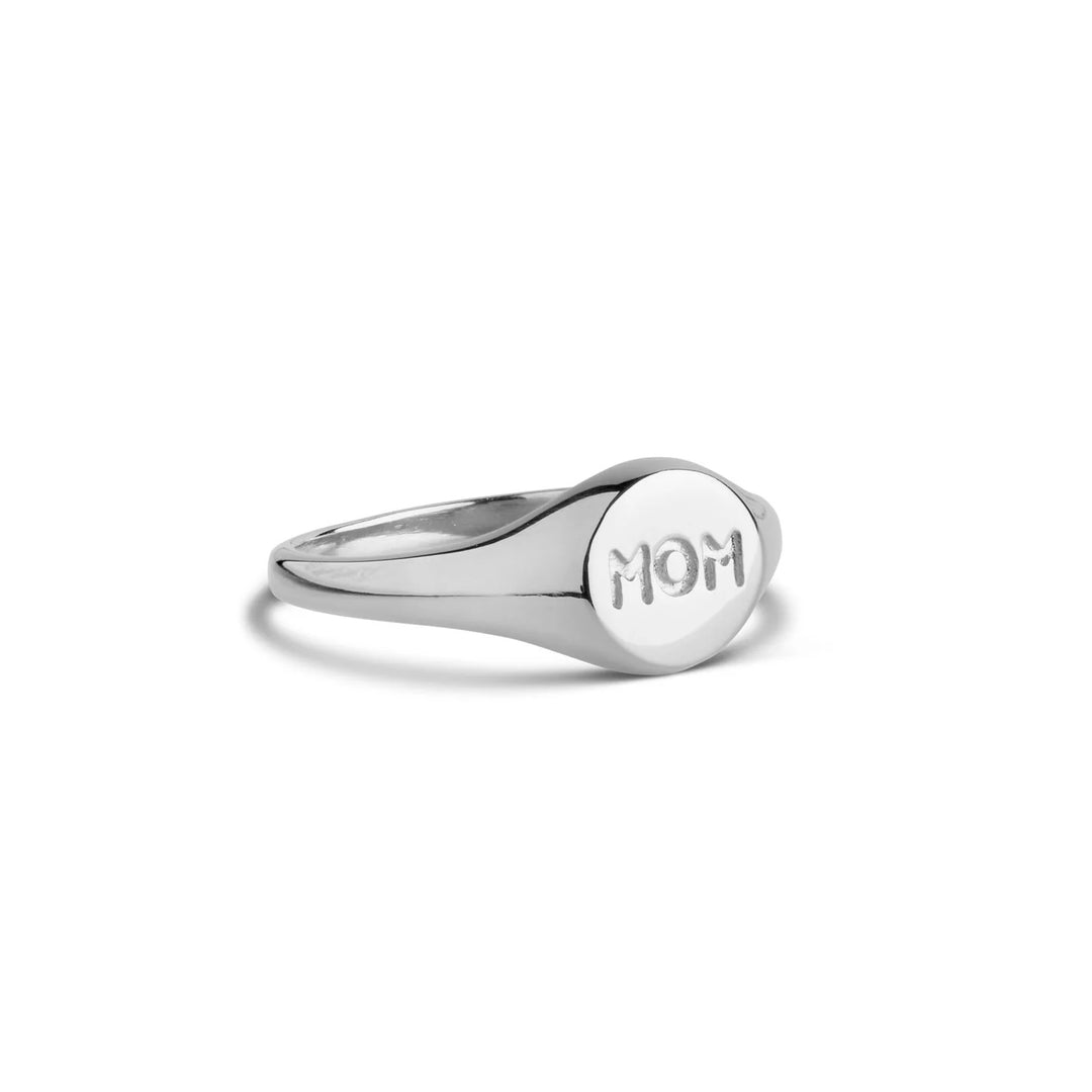 ENAMEL Mom Signet Ring Silver - Dale
