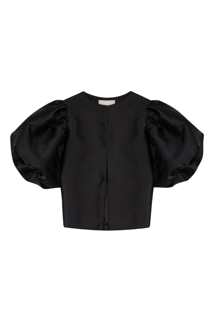 BY MALINA Cleo Pouf Sleeve Blouse Black - Dale