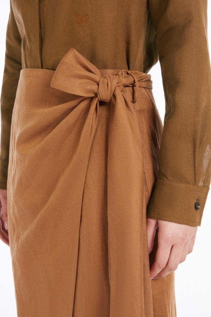 MAX MARA Tequila Linen and Silk Twill Skirt - Dale