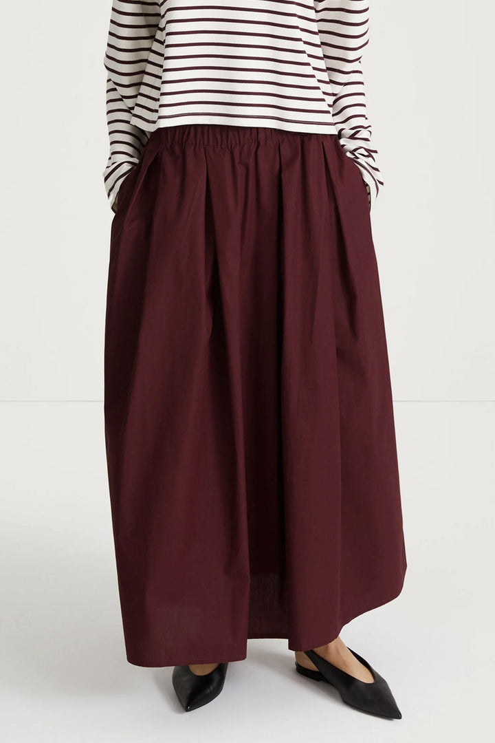 Jorina Maxi Skirt Burgundy