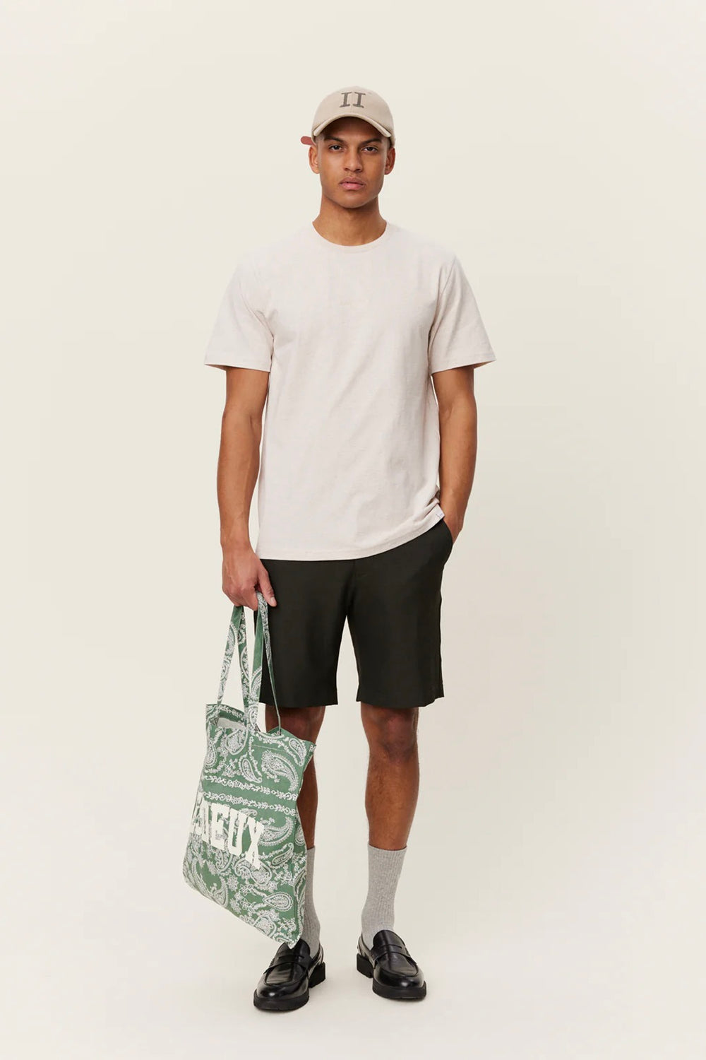LES DEUX Dexter T-shirt Oatmeal Melange - Dale