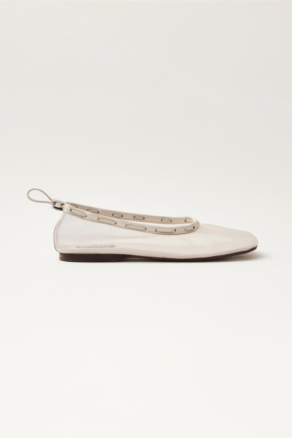 ALOHAS Gill Mesh White Leather Ballet Flats - Dale