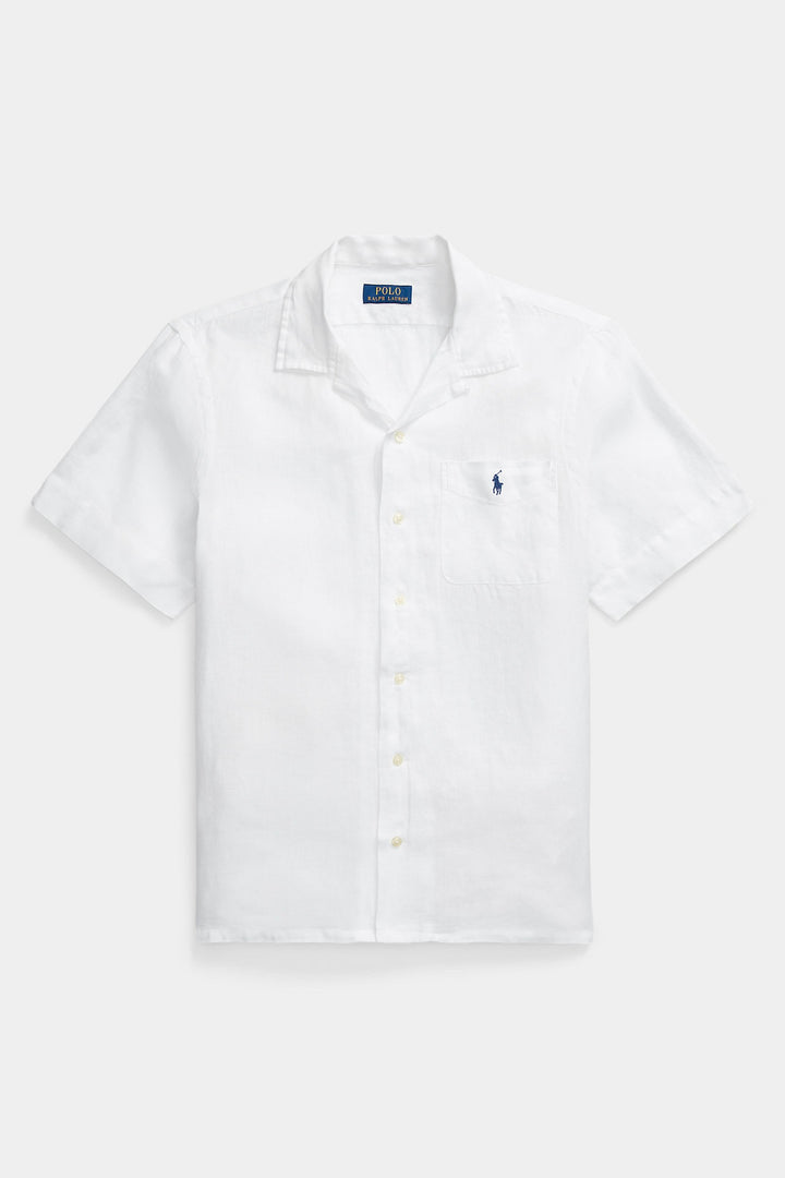POLO RALPH LAUREN CLASSIC FIT LINEN CAMP SHIRT WHITE - Dale