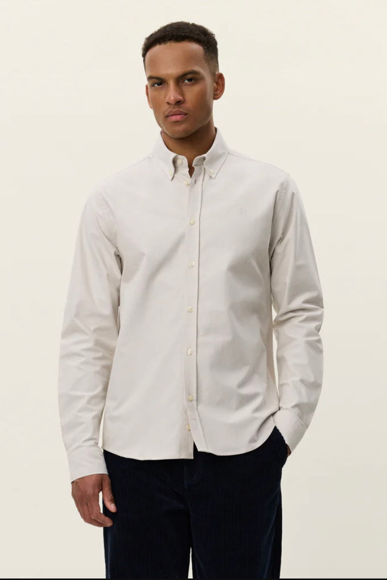 LES DEUX Konrad Oxford Shirt Light Sand - Dale