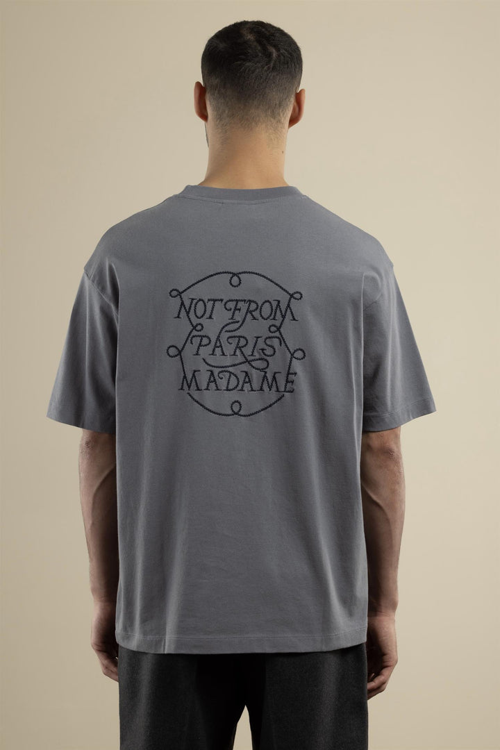 Drôle de Monsieur Le Tshirt Slogan Tresses Slate Blue - Dale