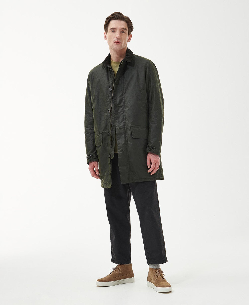 BARBOUR Mac Waxed Coat Olive - Dale