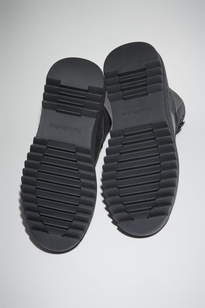 ACNE STUDIOS Leather Lace-Up Ankle Sneakers Multi Anthracite - Dale