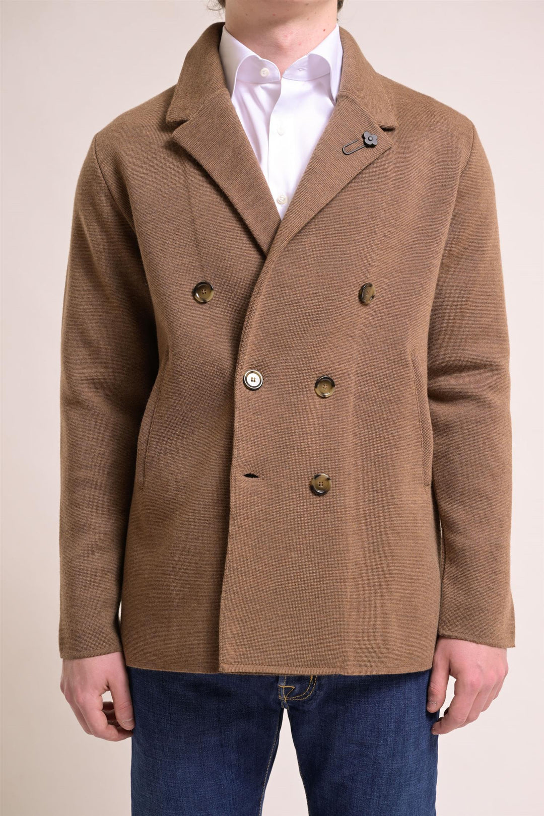 LARDINI Knit Jacket Beige - Dale