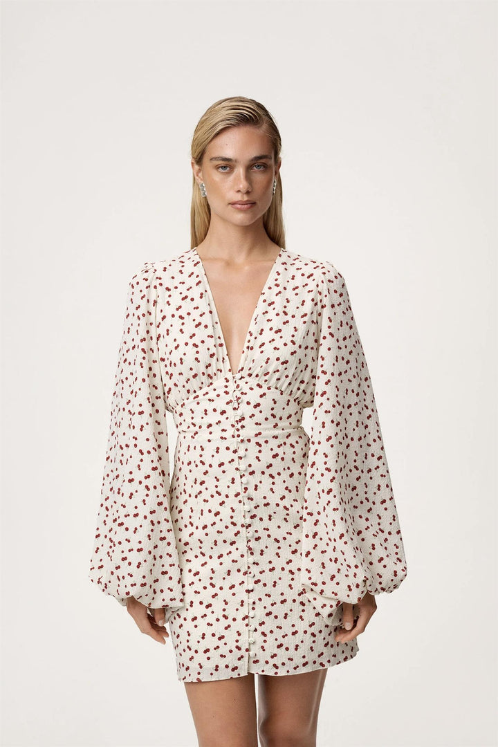 ADOORE Florence Dress White Cherry - Dale
