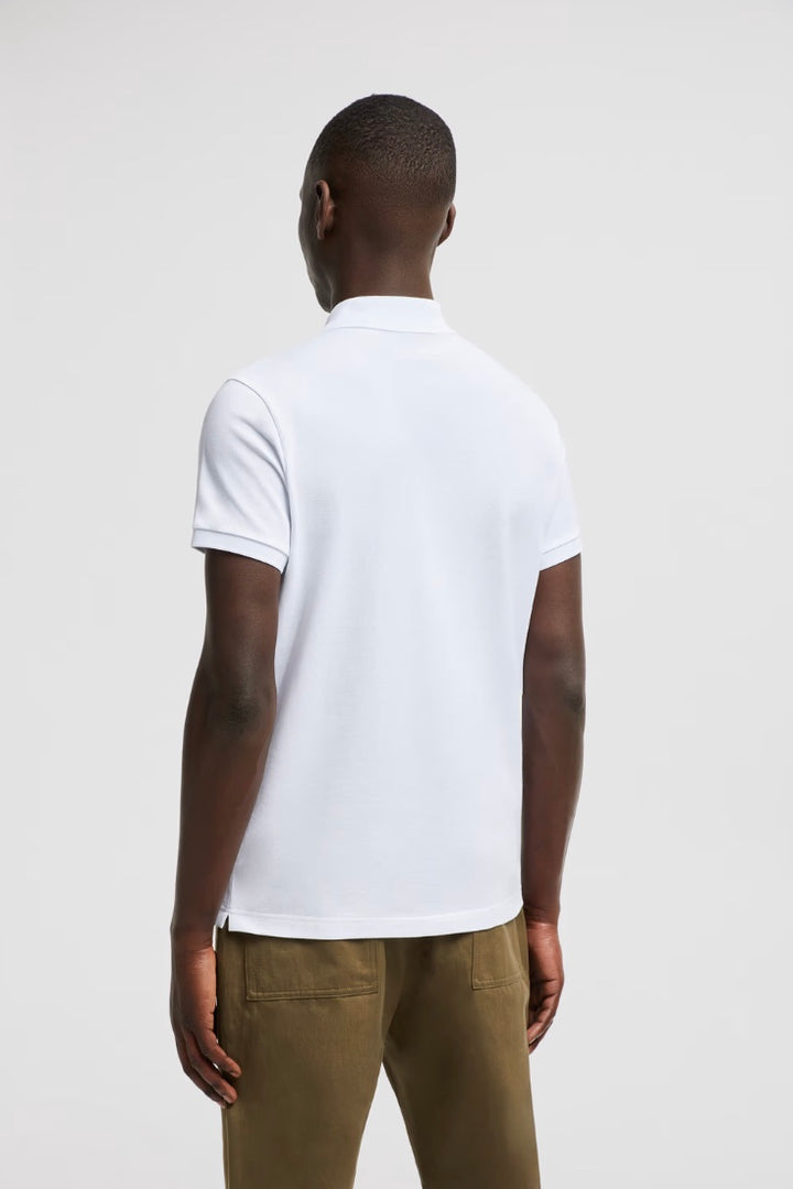 MONCLER Logo Patch Cotton Polo Shirt Bright White - Dale