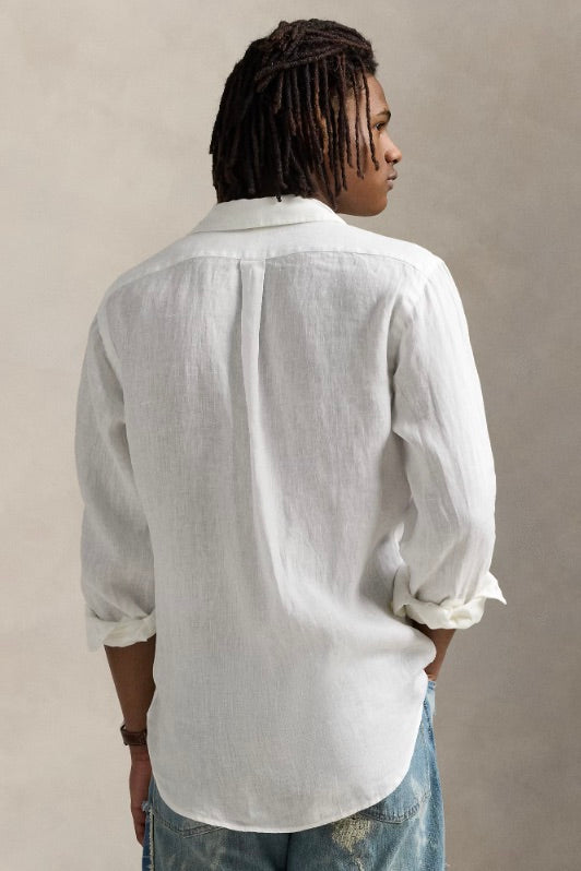 POLO RALPH LAUREN Slim Fit Linen Shirt Ceramic White - Dale