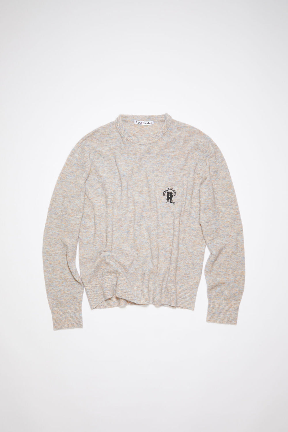 ACNE STUDIOS EMBROIDERED LOGO JUMPER Grey/Brown Melange - Dale
