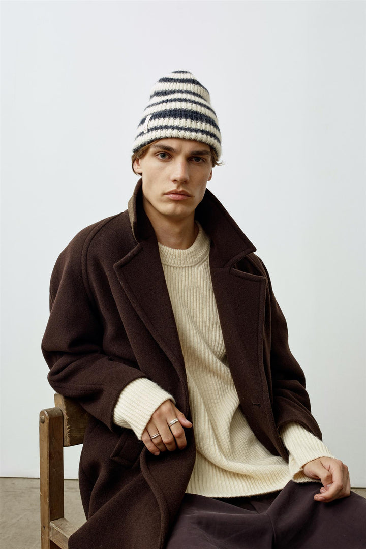 O.A.D O.A.D Ribbed Beanie White/Navy - Dale