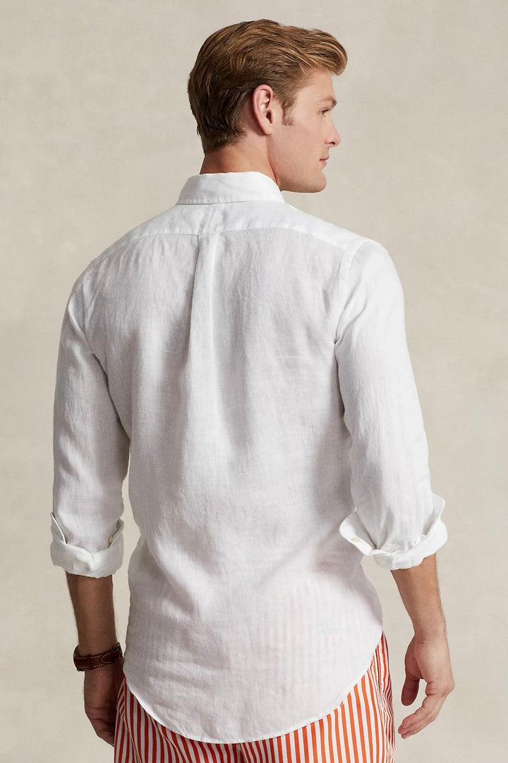 POLO RALPH LAUREN Custom Fit Linen Shirt White - Dale