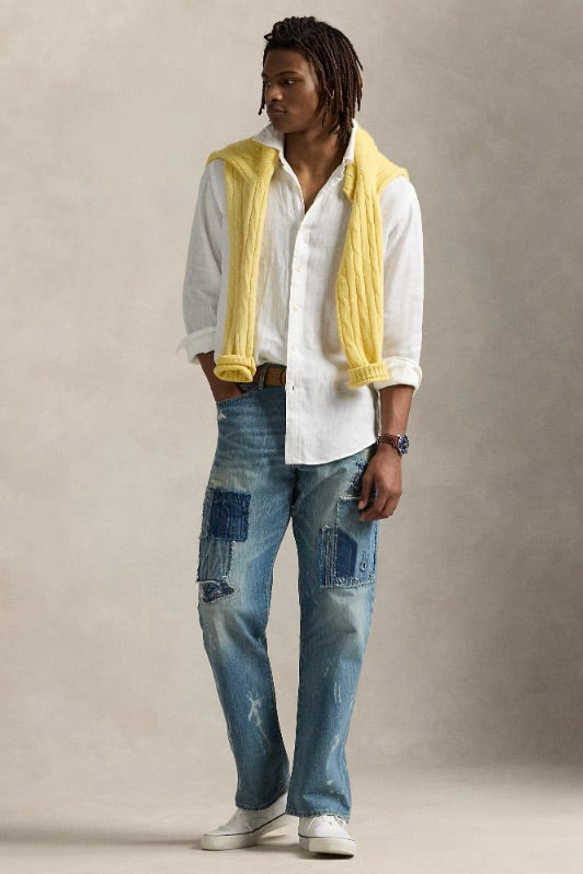 POLO RALPH LAUREN Slim Fit Linen Shirt Ceramic White - Dale