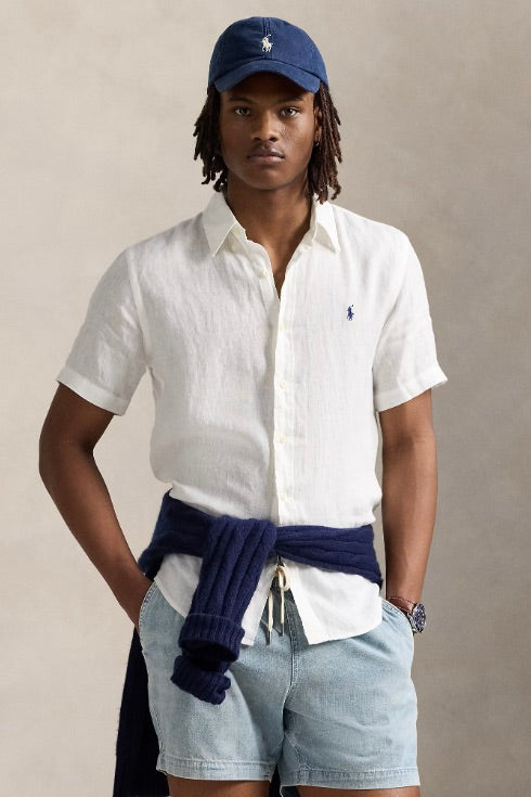 POLO RALPH LAUREN Custom Fit Linen Shirt Ceramic White - Dale