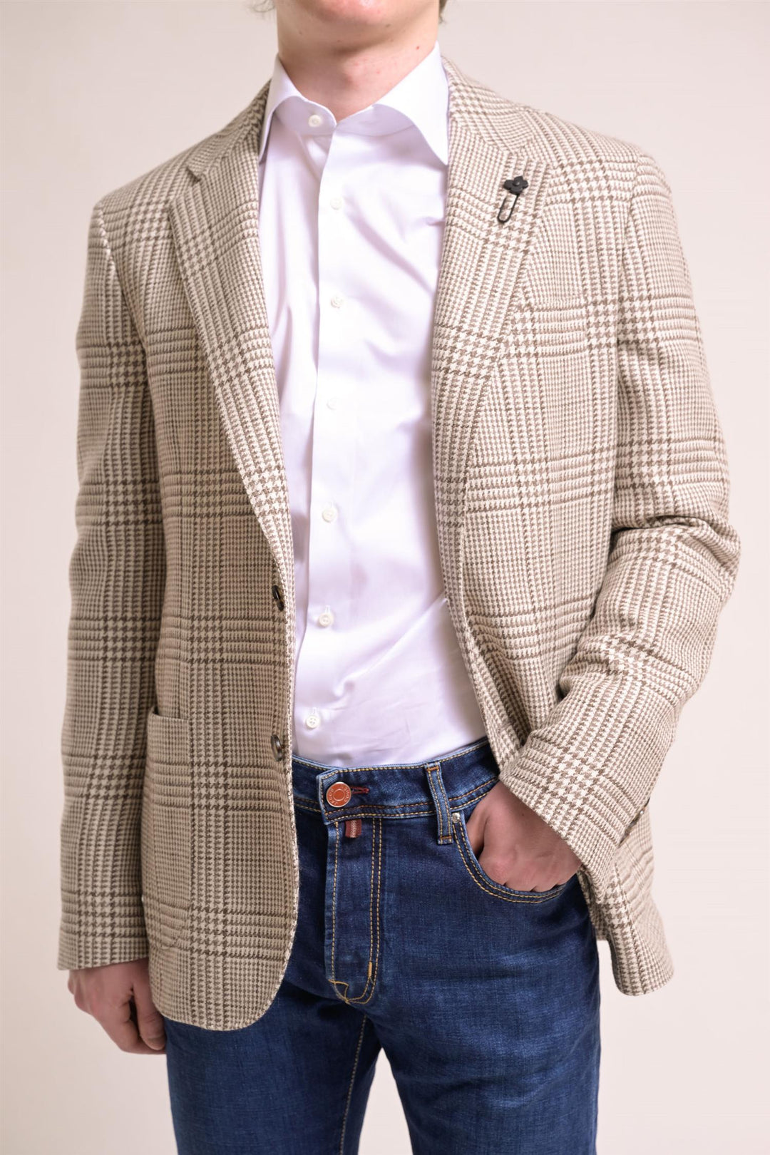 LARDINI MAN JACKET SPECIAL LINE DROP 7 REG BEIGE - Dale