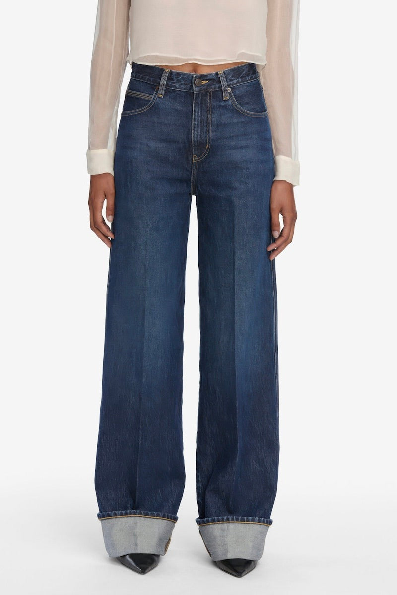 FRAME The Cuffed Wide Jeans - Dale