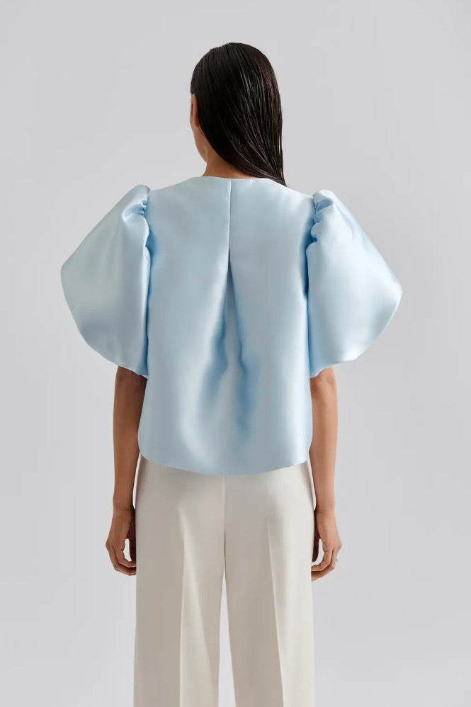 BY MALINA Cleo Pouf Sleeve Blouse Ice Blue - Dale