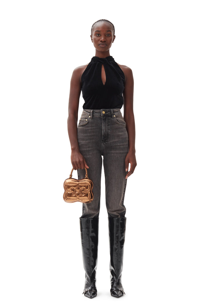 GANNI Eyelets Slouchy High Shaft Boot Naplack - Dale