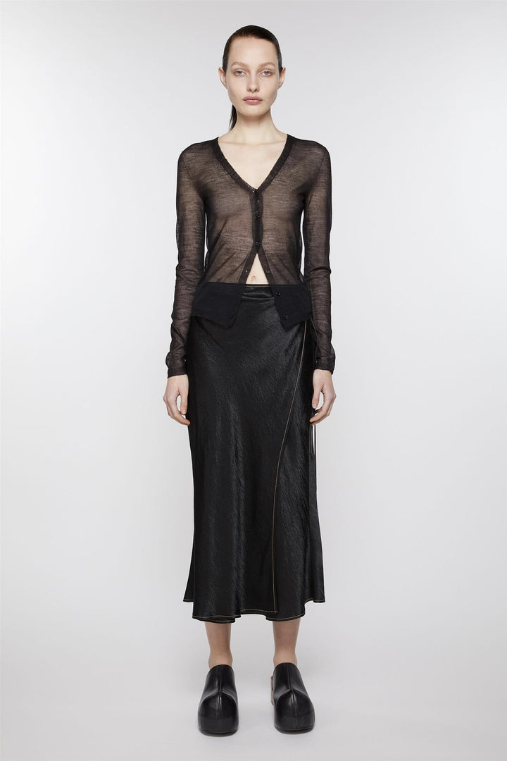 ACNE STUDIOS Fluid Satin Wrap Skirt - Dale