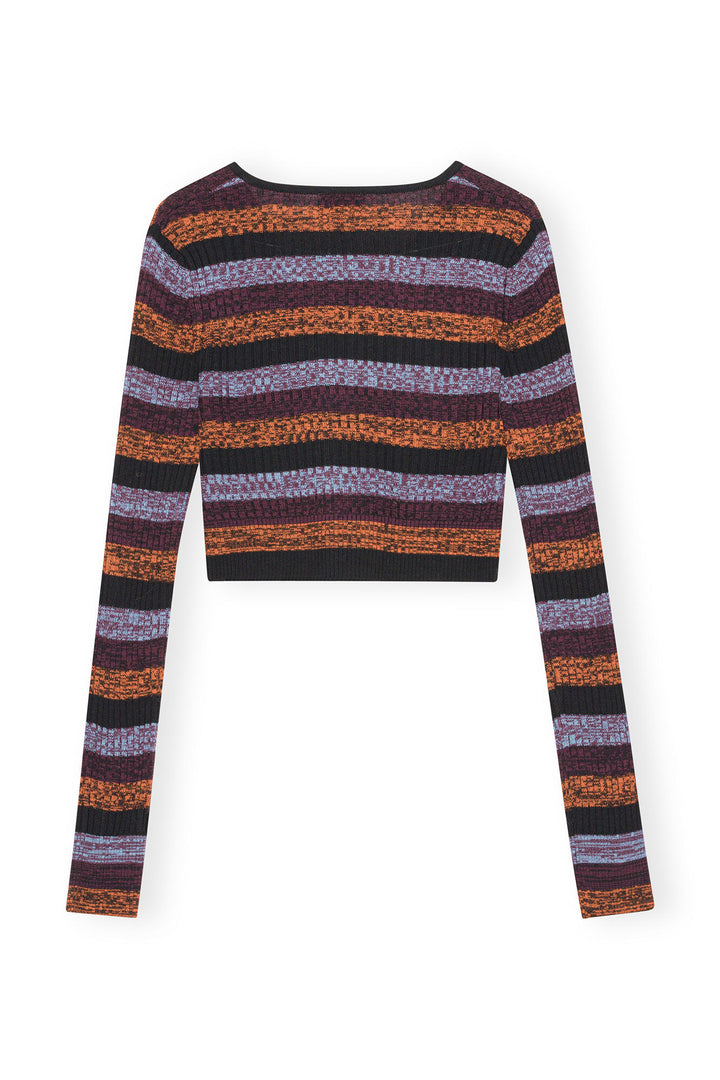 GANNI Sprayed Merino Rib Cropped Cardigan - Dale