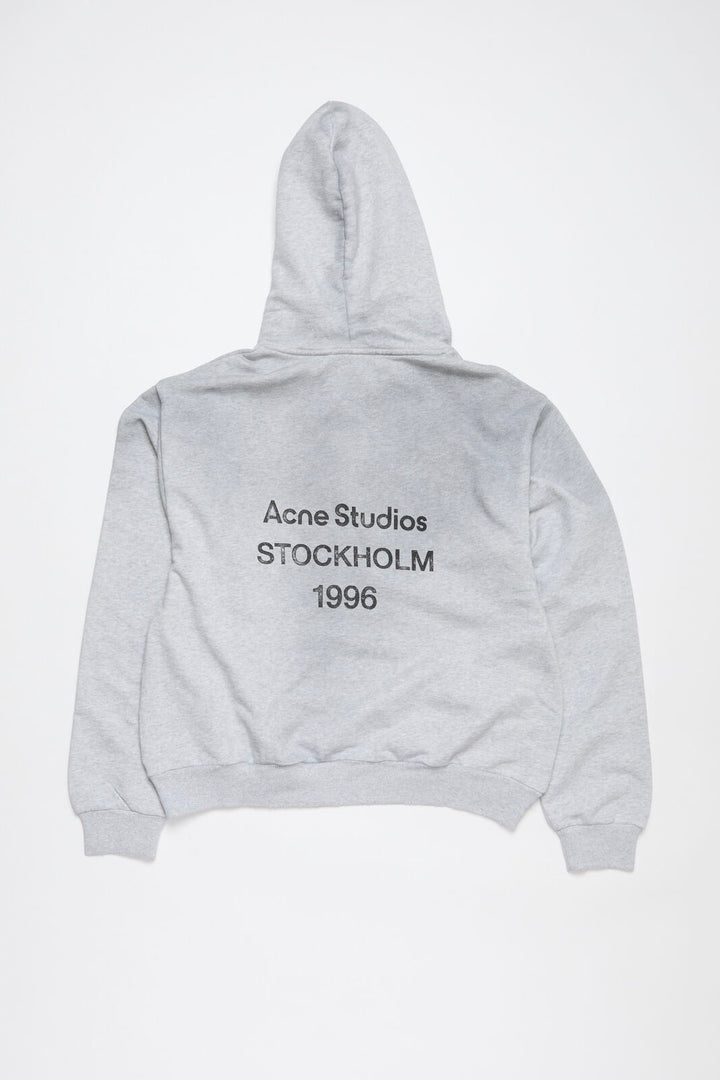 ACNE STUDIOS Logo Hooded Sweater Pale Grey Melange - Dale