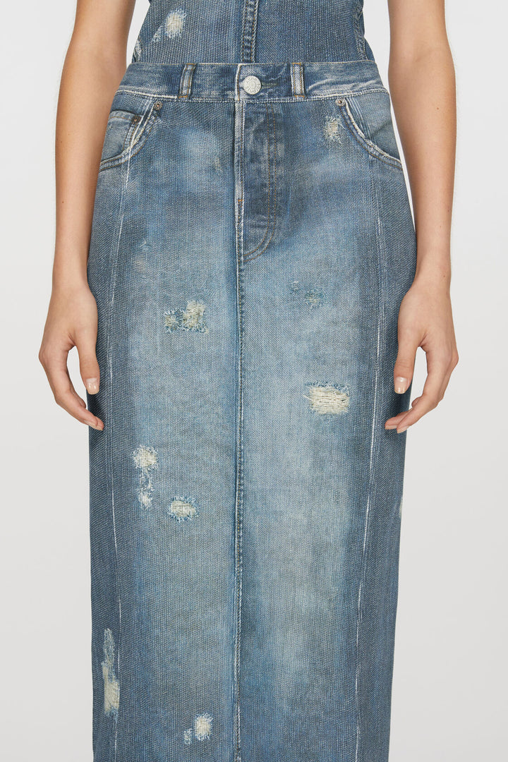 ACNE STUDIOS RIB COTTON PRINT SKIRT - Dale