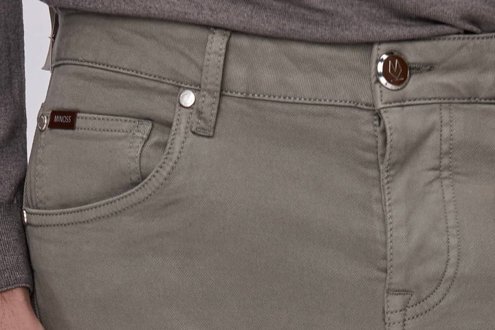 MINOSS 5-PKT CLYO STRETCH DUSTY GREEN - Dale