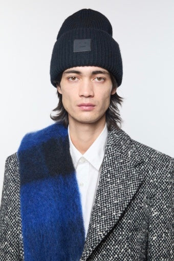 ACNE STUDIOS Large Face Logo Yak Beanie Black - Dale