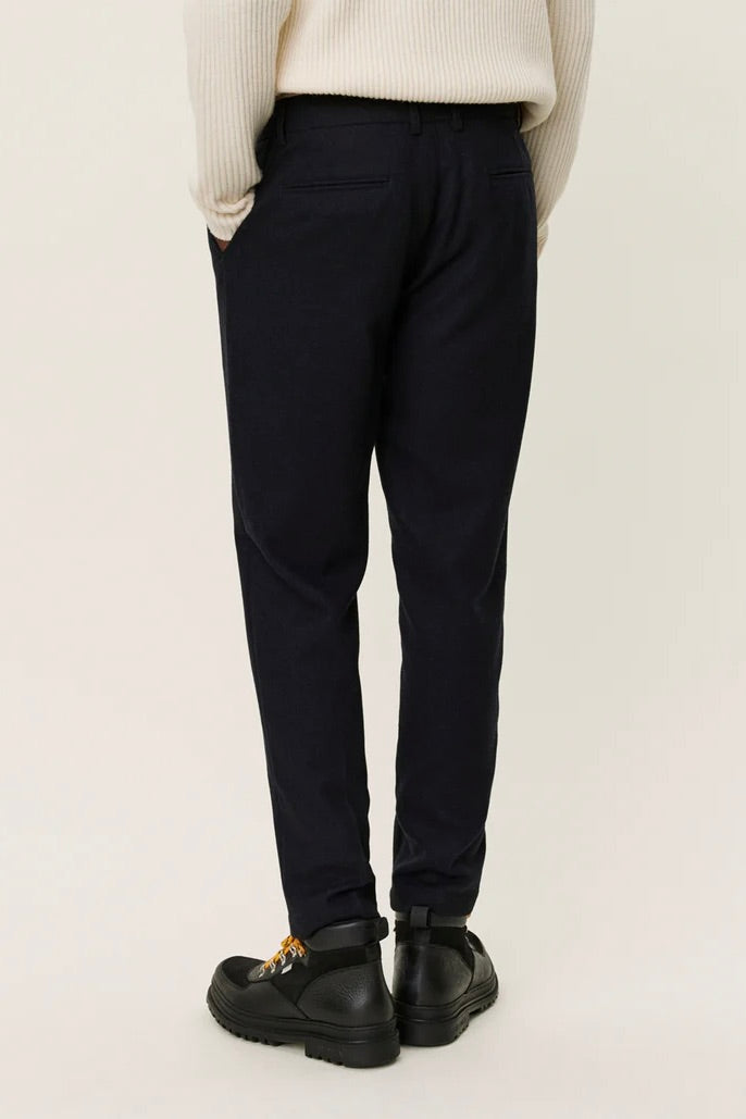 LES DEUX Como Reg Wool Suit Pants Dark Navy Melange - Dale