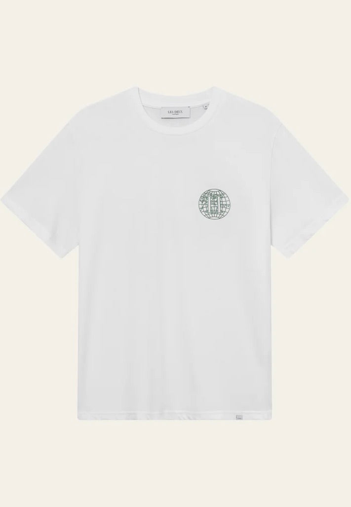 LES DEUX - Globe T-shirt - White - Dale