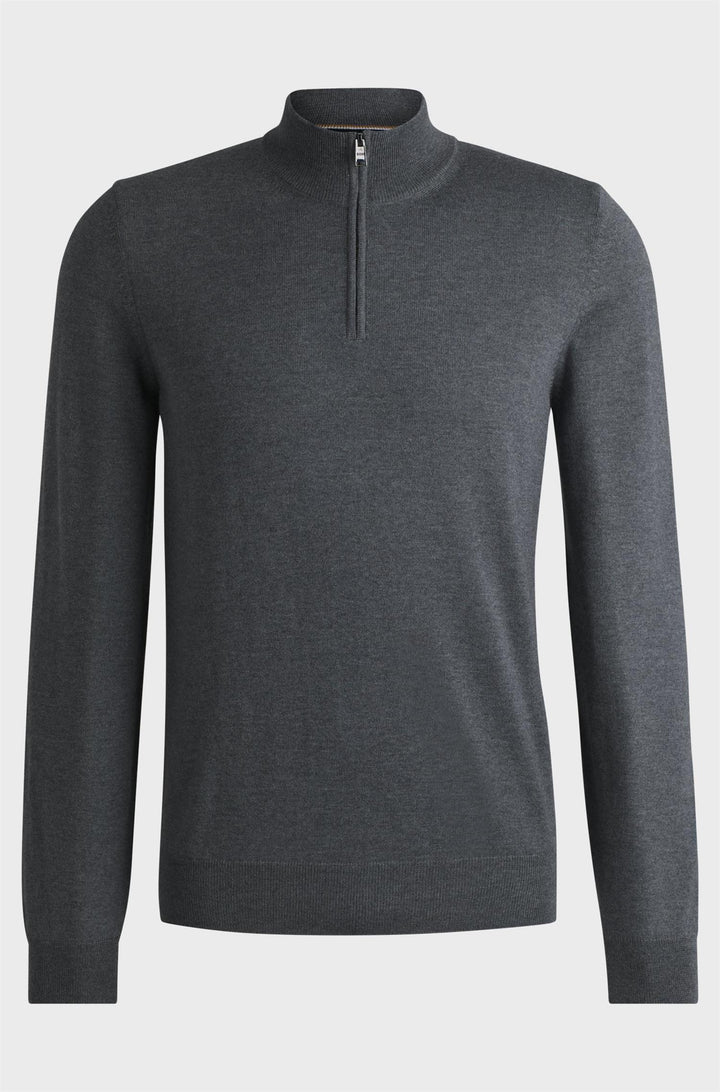 BOSS Ebenji Half Zip Medium Grey - Dale