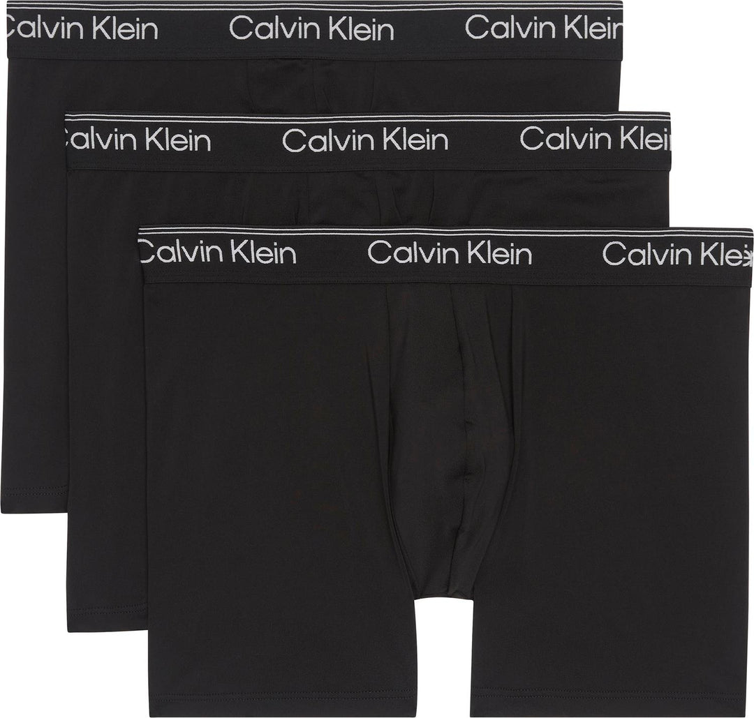 CALVIN KLEIN UNDERWEAR MICROFIBER BOXER BRIEF 3PK BLACK W. WHITE LOGO - Dale