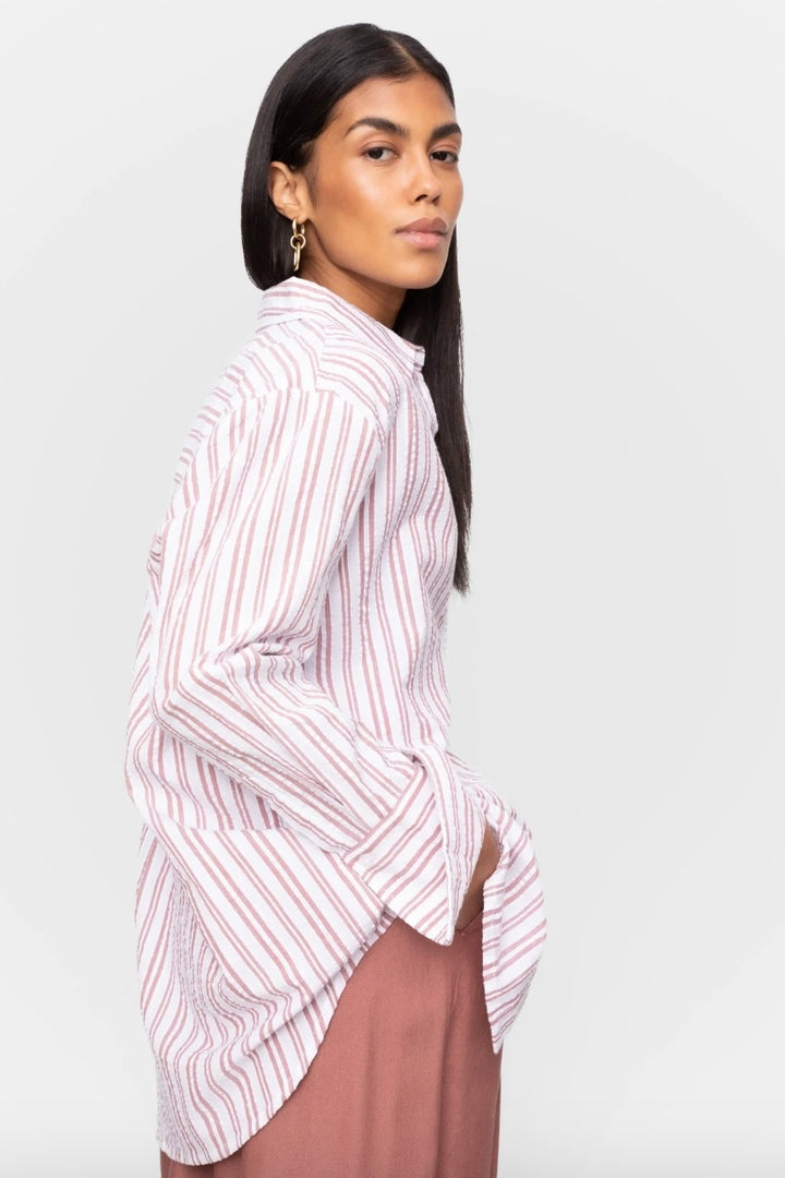 CAMILLA PIHL Bibi Crepe Shirt Terracotta Stripe - Dale
