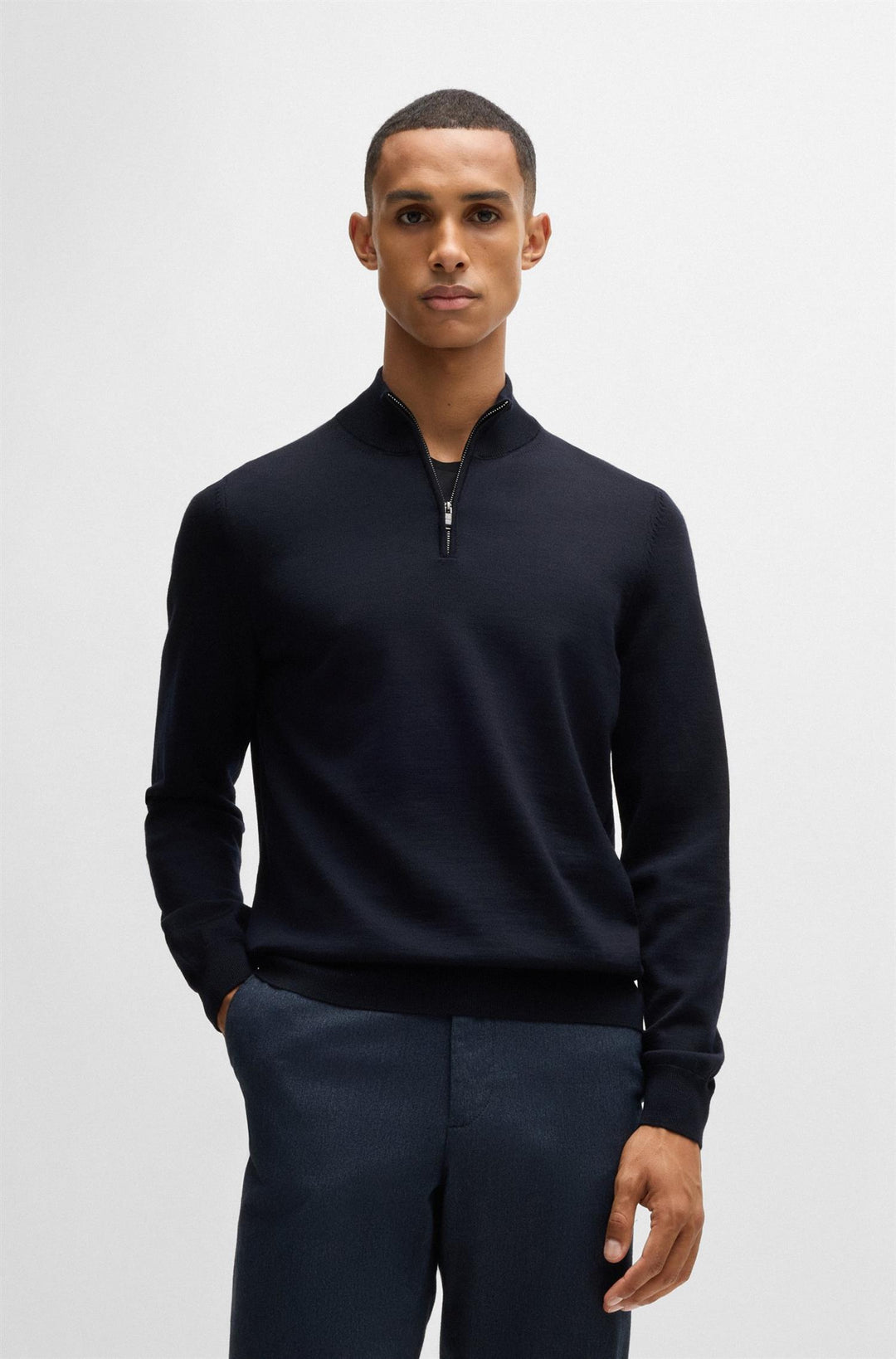 BOSS Ebenji Half Zip Dark Blue - Dale