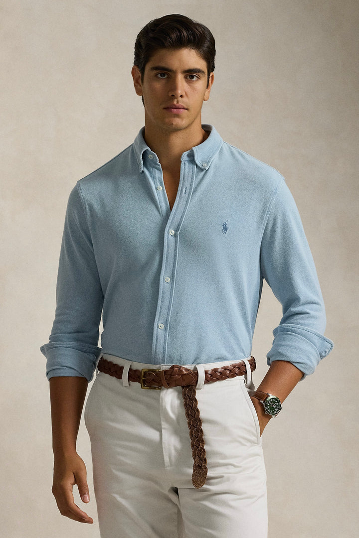 POLO RALPH LAUREN Indigo-Dyed Mesh Knit Shirt - Dale