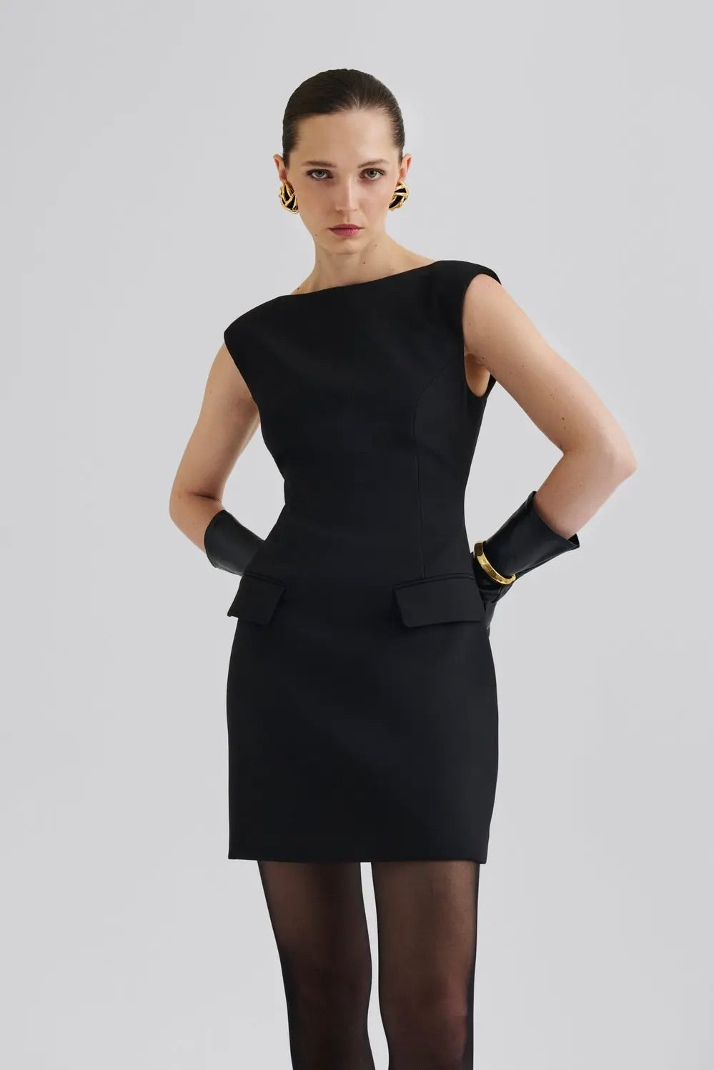 knee length dresses for ladies Black Dolly Mini Dress, M
