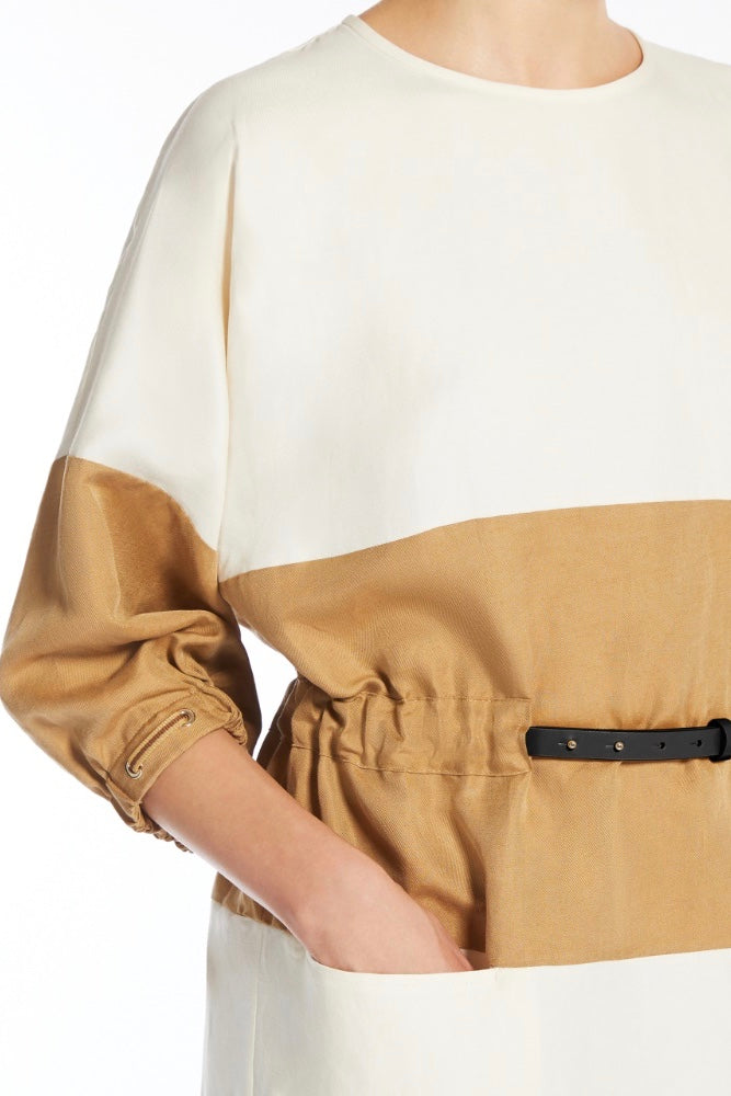 MAX MARA Vasto Silk and Linen Dress - Dale