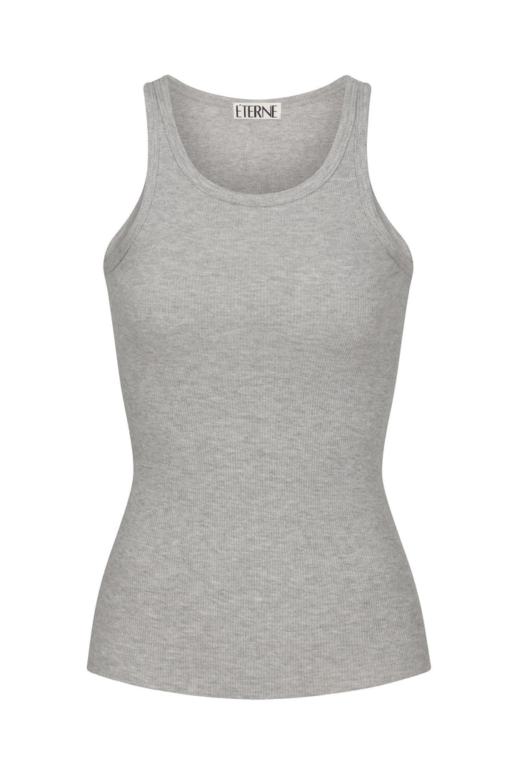 ETERNE High Neck Fitted Tank Heather Grey - Dale
