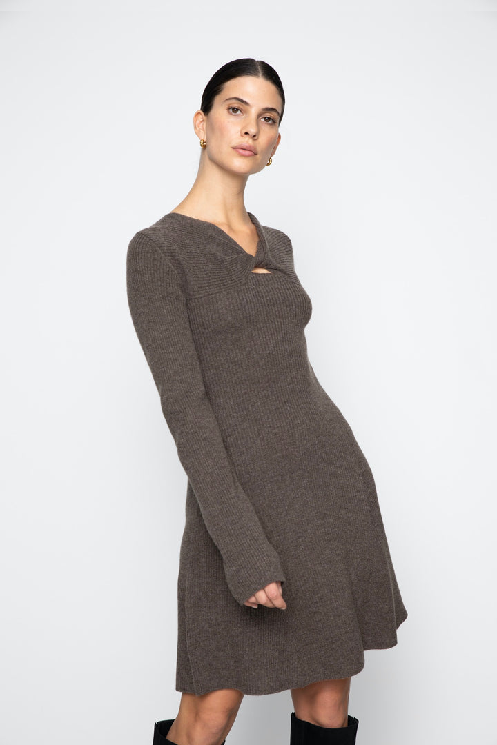 CAMILLA PIHL Myla Dress Dark Taupe Melange - Dale
