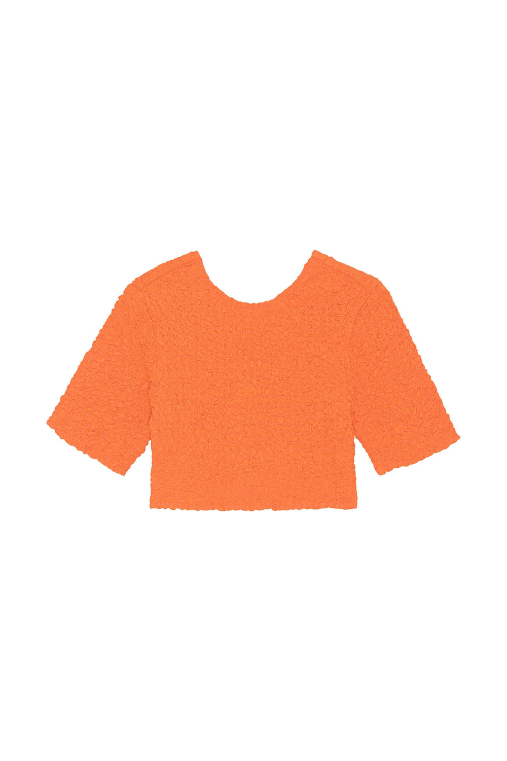 GANNI - Cotton Poplin O-neck Cropped Smock Top - Dale