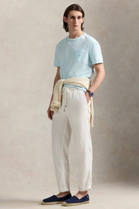 POLO RALPH LAUREN Custom Slim Mineral-Dyed Pocket T-Shirt Sky - Dale