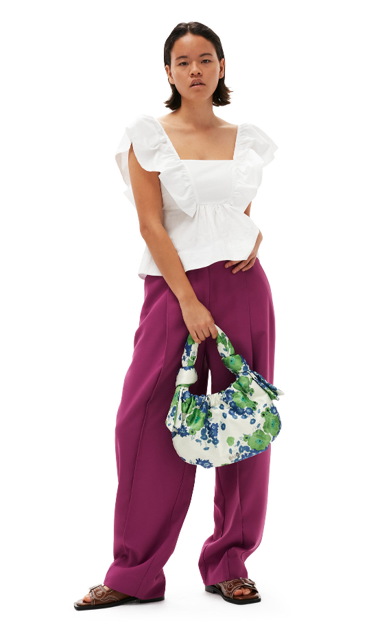 GANNI Summer Suiting Relaxed Pleated Pants - Dale