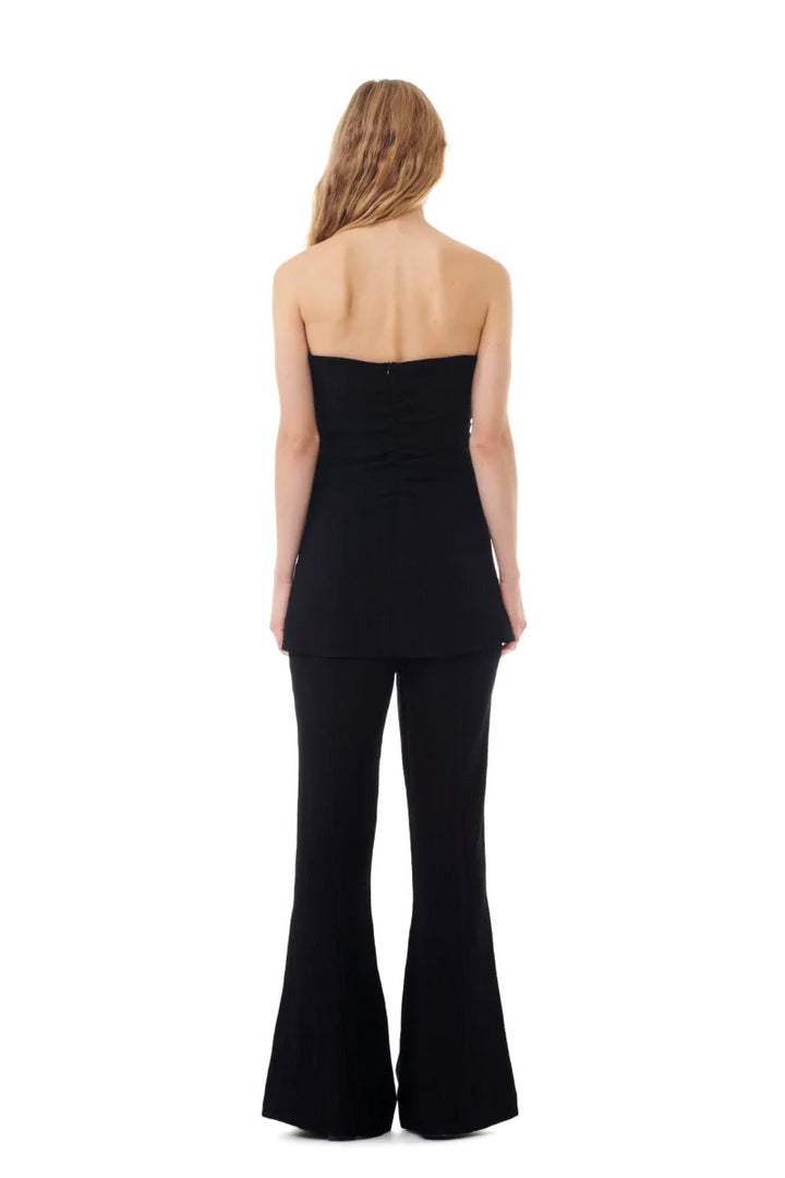 GANNI Viscose Stretch Crepe Flared Pants - Dale