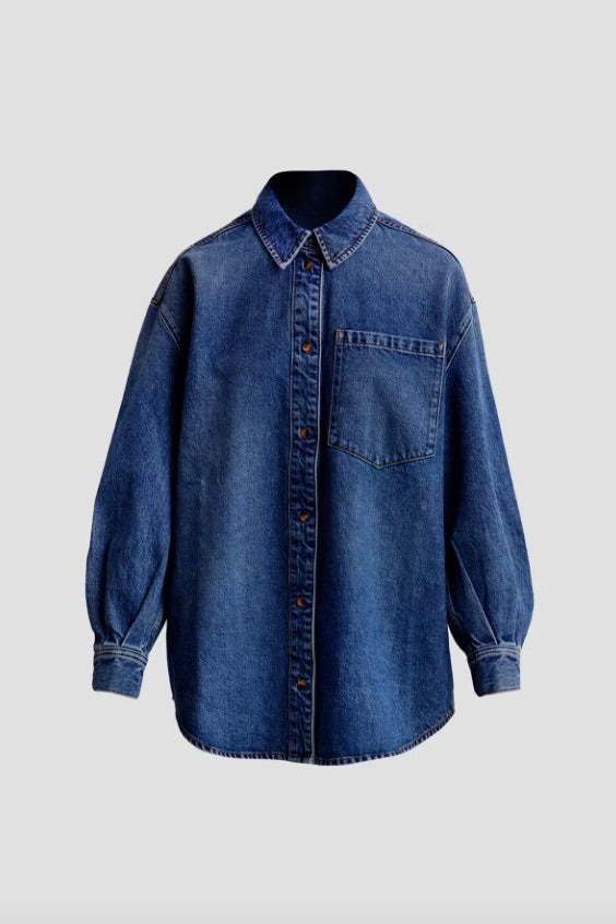 CAMILLA PIHL DENIM Alex Shirt Washed Dark Blue - Dale