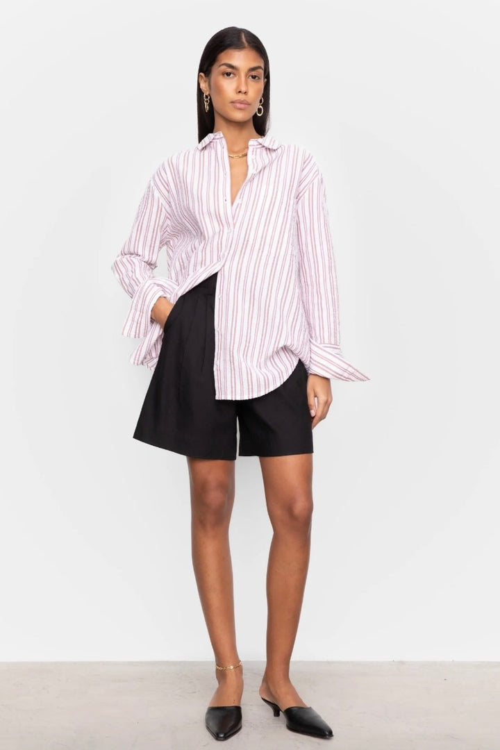 CAMILLA PIHL Bibi Crepe Shirt Terracotta Stripe - Dale