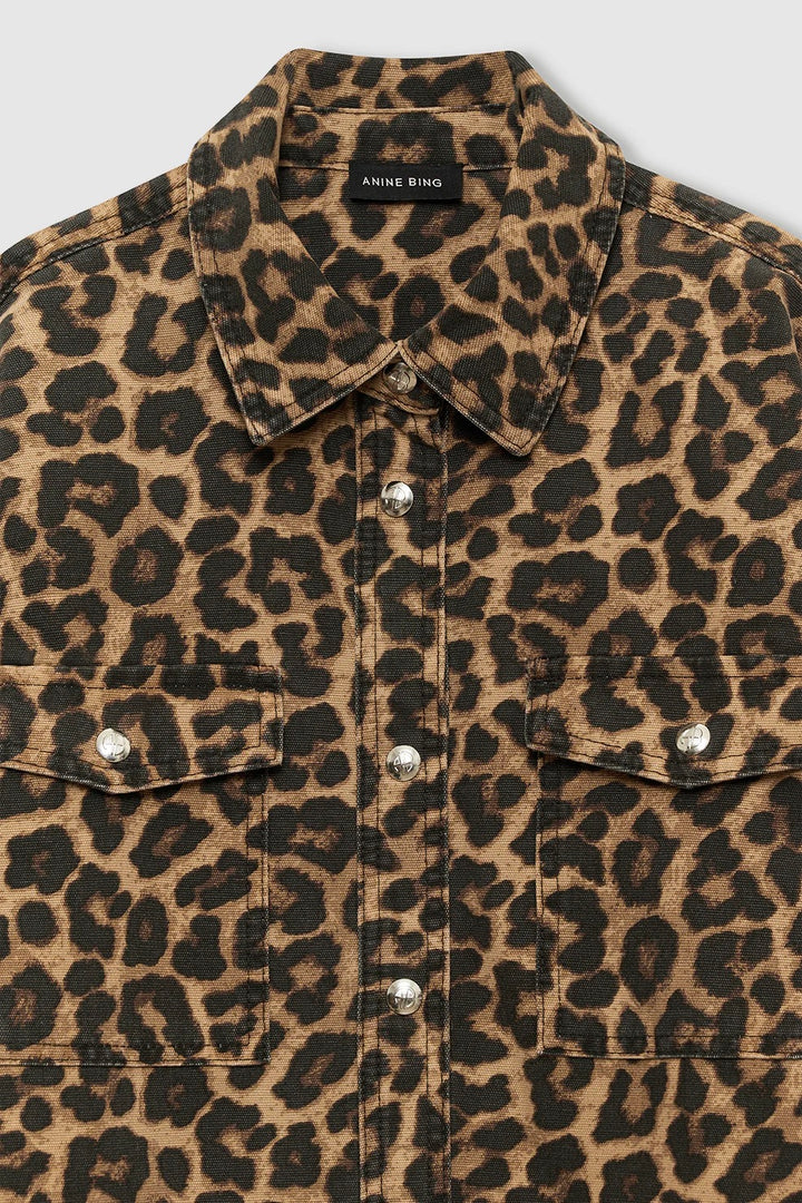 Paxton Shirt Black/Brown Leopard