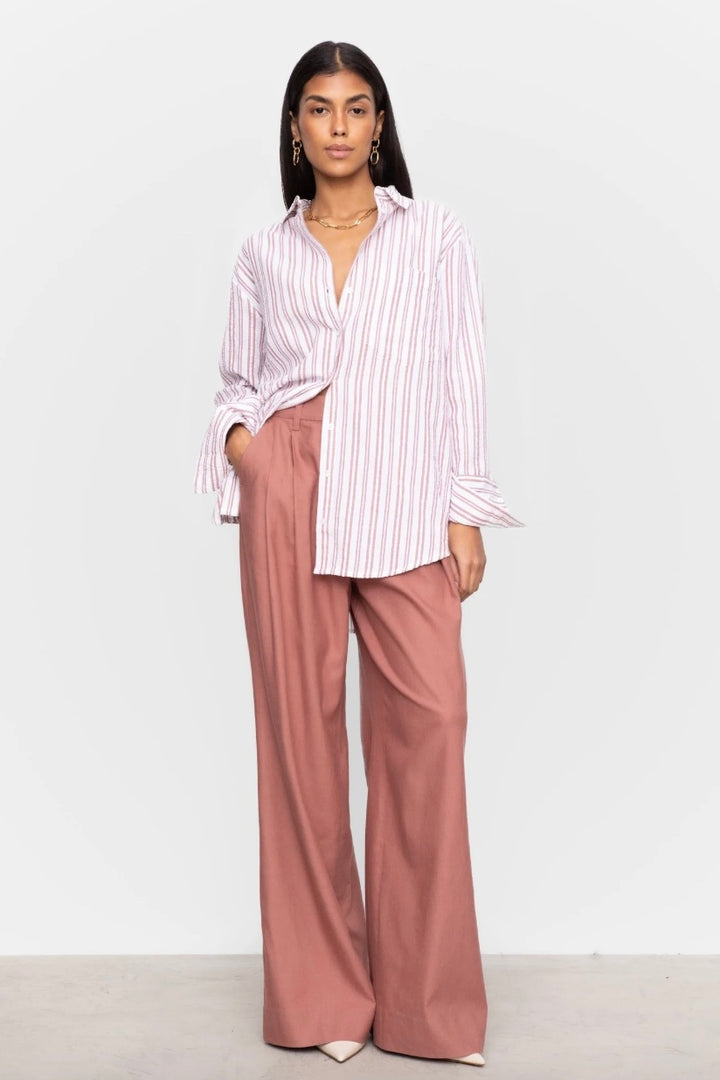 CAMILLA PIHL Bibi Crepe Shirt Terracotta Stripe - Dale